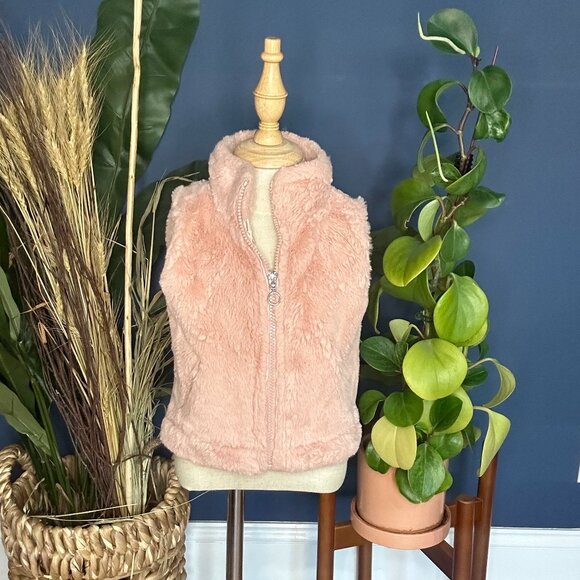 Girls Zip Up Fur Vest 24M - Picture 2 of 3